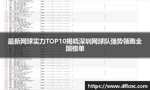 最新网球实力TOP10揭晓深圳网球队强势领跑全国榜单