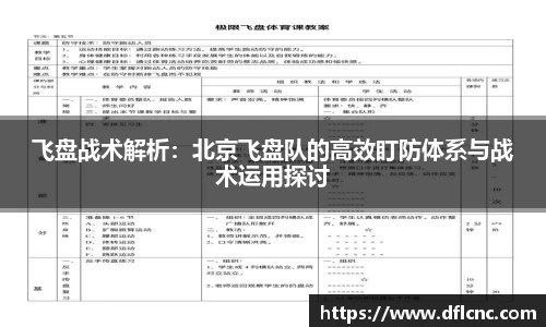 飞盘战术解析：北京飞盘队的高效盯防体系与战术运用探讨