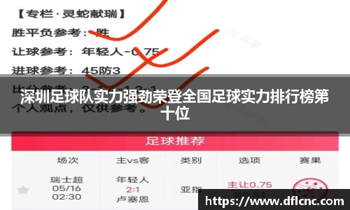 深圳足球队实力强劲荣登全国足球实力排行榜第十位